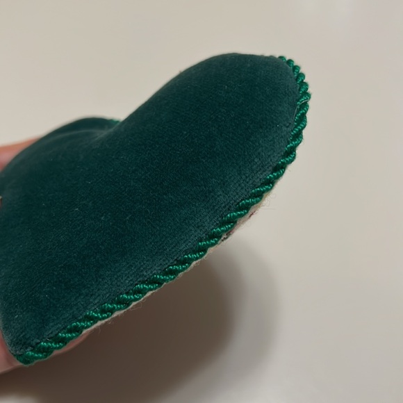 Finished! Heirloom handmade needlepoint heart shaped ornament - Home in the Snow - Picture 4 of 4